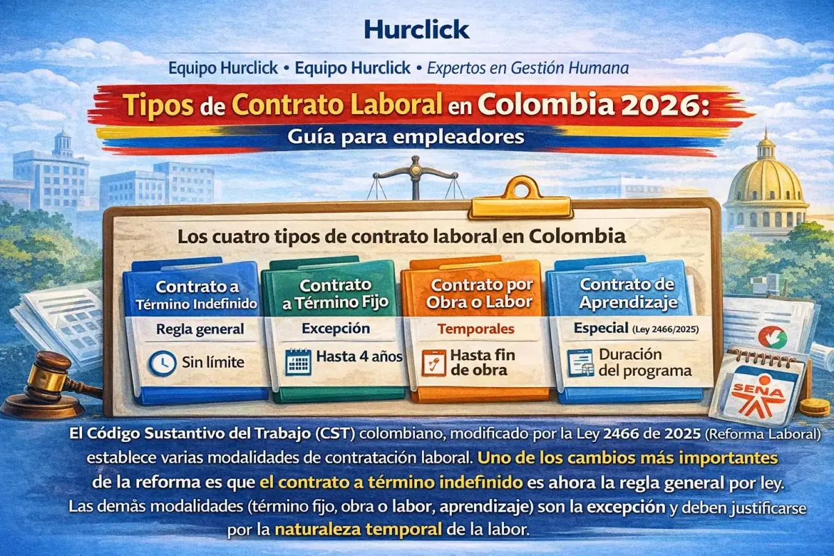 Tipos de Contrato Laboral en Colombia 2026: Guía para empleadores